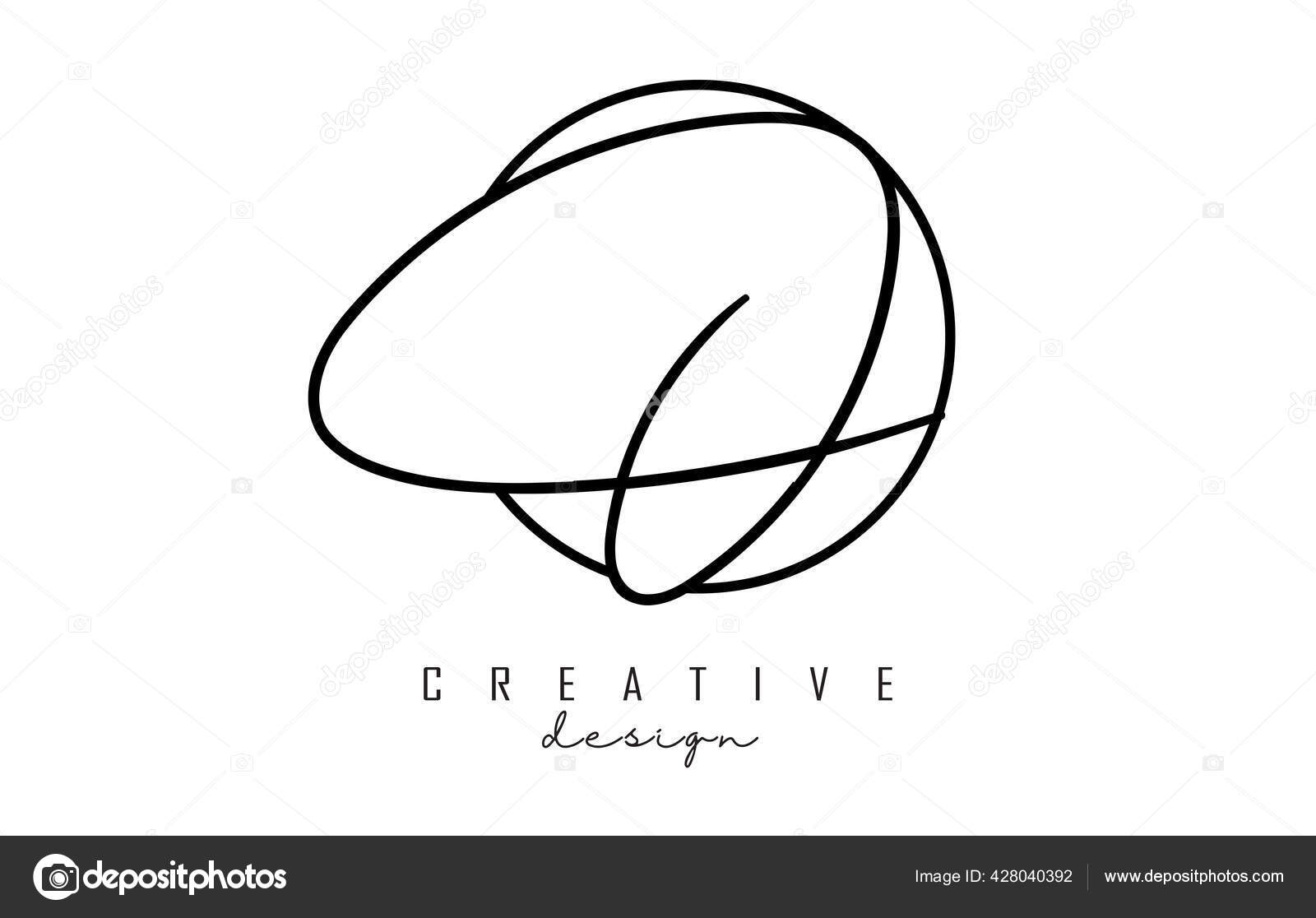 手書き文字シンプルな円ベクトルイラストでoロゴデザイン 文字oと創造的なアイコン ストックベクター C Ankreative