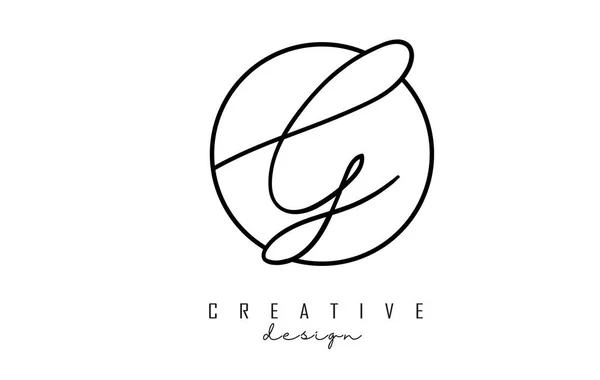 Handschrift Letters Logo Ontwerp Met Eenvoudige Cirkel Vector Illustratie Creatief — Stockvector