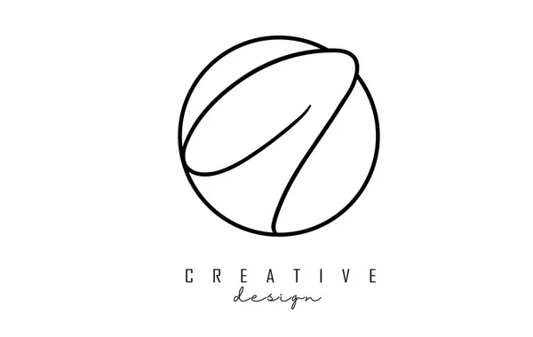 Lettres Manuscrites Logo Design Avec Illustration Vectorielle Cercle Simple Icône — Image vectorielle