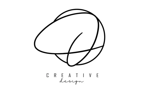 Letras Caligrafia Design Logotipo Com Ilustração Vetorial Círculo Simples Ícone — Vetor de Stock