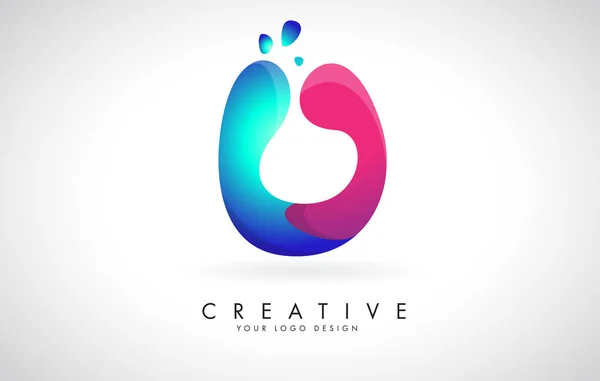Сине Розовая Креативная Буква Логотип Дизайн Точками Дружественные Корпоративные Развлечения — стоковый вектор