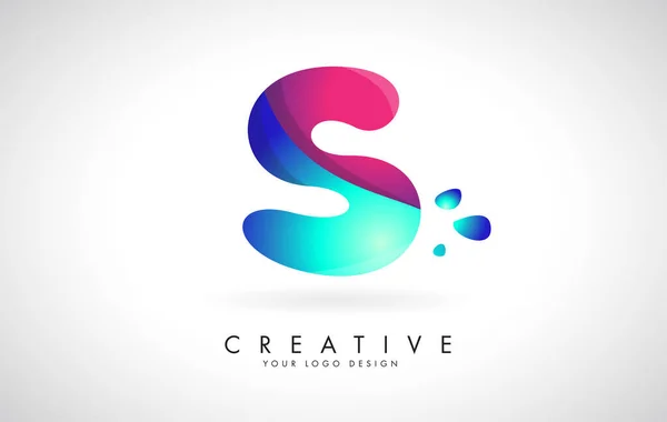 Niebieska Różowa Litera Twórcza Logo Design Dots Friendly Corporate Entertainment — Wektor stockowy