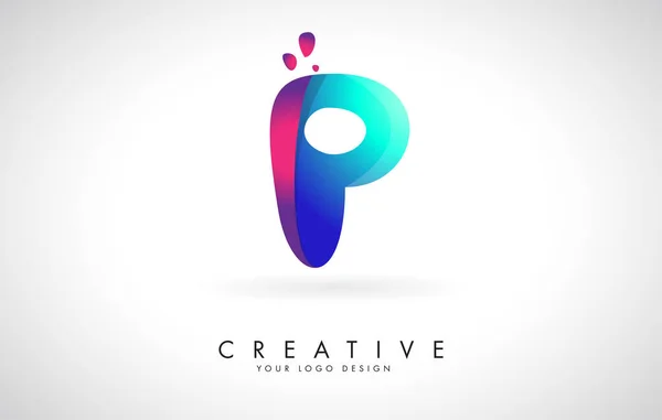 Niebiesko Różowa Litera Kreatywna Logo Design Dots Friendly Corporate Entertainment — Wektor stockowy