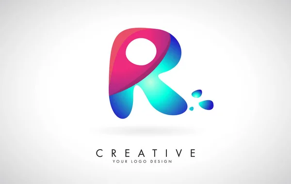 Niebieska Różowa Litera Twórcza Logo Design Dots Friendly Corporate Entertainment — Wektor stockowy