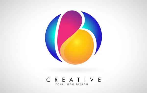 Carta Criativa Azul Rosa Logo Design Com Pontos Entretenimento Corporativo — Vetor de Stock