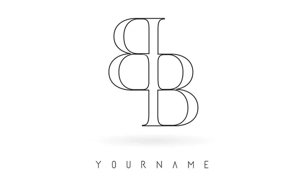 Outline Lettera Design Logo Logotipo Concetto Con Carattere Serif Stile — Vettoriale Stock