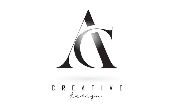 Acは セリフフォントとエレガントなスタイルのC文字デザインのロゴのロゴタイプのコンセプト 文字AとCのベクトルイラストアイコン — ストックベクタ