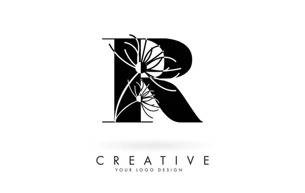 Γράμμα Λογότυπο Σχεδιασμό Κομψό Και Αφηρημένα Λουλούδια Διανυσματική Απεικόνιση — Διανυσματικό Αρχείο