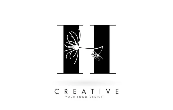 Letra Logotipo Design Com Flores Elegantes Abstratas Ilustração Vetorial —  Vetores de Stock