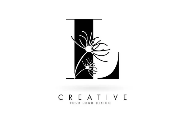 Carta Logotipo Design Com Flores Elegantes Abstratas Ilustração Vetorial —  Vetores de Stock