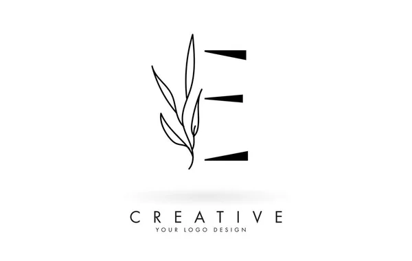Design Logotipo Letra Com Ilustração Vetor Folhas Elegantes Finas —  Vetores de Stock