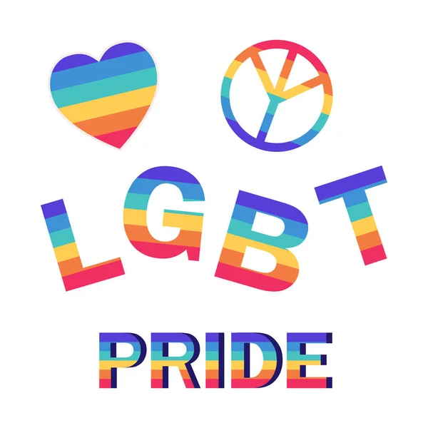LMBT büszkeség vektor lapos poszter design. LMBTQ közösség, emberi jogok és tolerancia banner koncepció. — Stock Vector