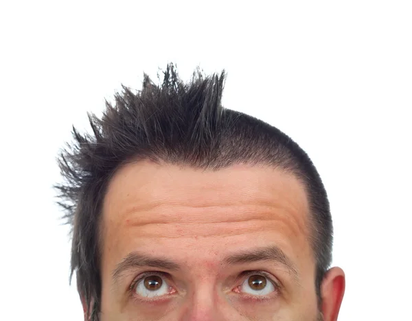 Homem com metade do cabelo cortado — Fotografia de Stock