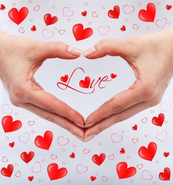 Love concept with woman hands — Stock Photo, Image