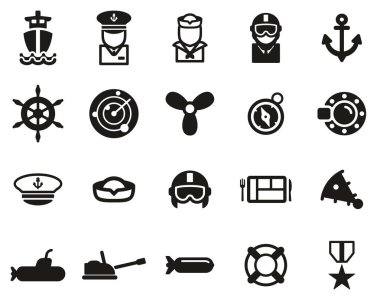 Donanma Simgeleri Siyah & Beyaz Büyük Ayarlar