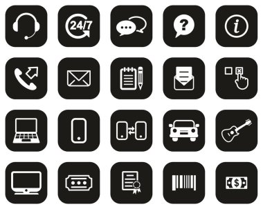 Değiştirme veya Değiştirme Simgeleri Siyah üzerine Beyaz Düz Tasarım Büyük