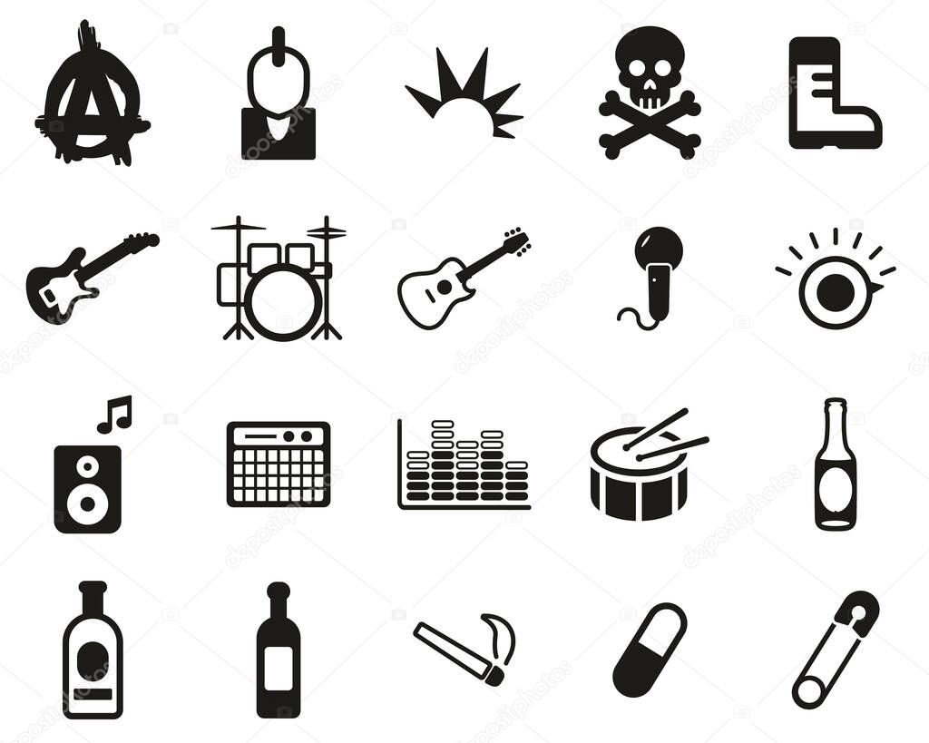 Punk Music & Culture Icons Black & White Set Big