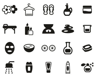 Spa & Sağlık Simgeleri Siyah & Beyaz Büyük Ayarlar