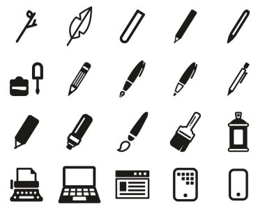 Araç Simgeleri Yazılıyor Siyah & Beyaz Büyük Ayarlar