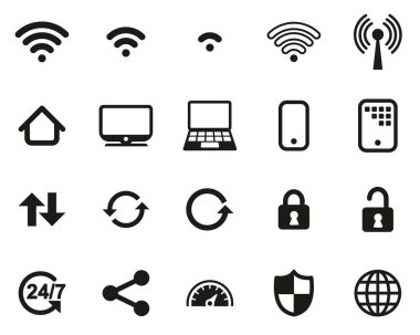 Wifi Bağlantısı Simgesi Siyah & Beyaz Büyük Ayarla