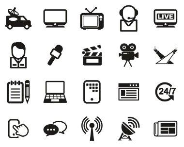 TV Kanalı Simgeleri Siyah & Beyaz Büyük Ayarlar