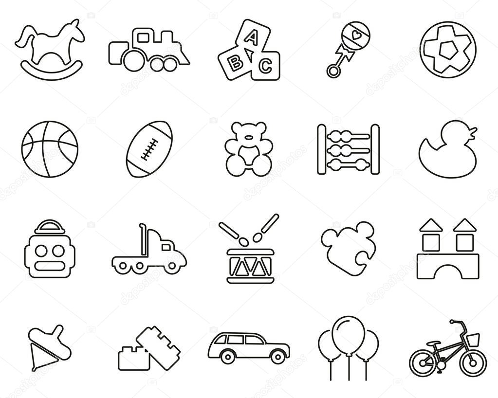 Toys Icons Black & White Thin Line Set Big