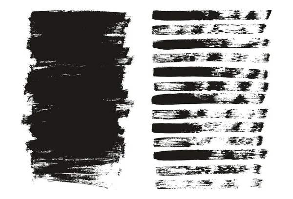 フラットペイントブラシ細い線 背景ミックス高詳細抽象ベクトル線背景ミックスセット — ストックベクタ