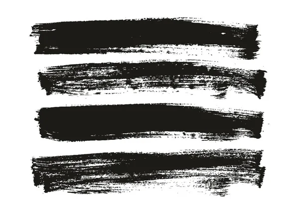 フラットペイントブラシ薄い長い背景高詳細抽象ベクトル背景セット — ストックベクタ