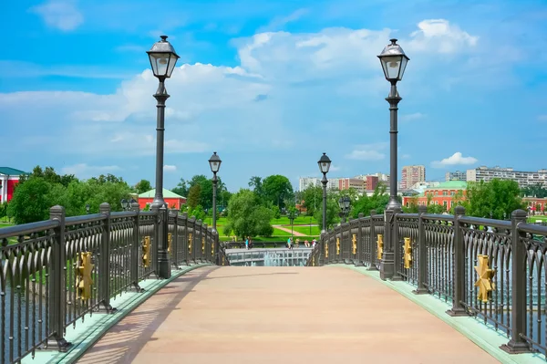 Brug in tsaritsyno park in Moskou — Stok fotoğraf