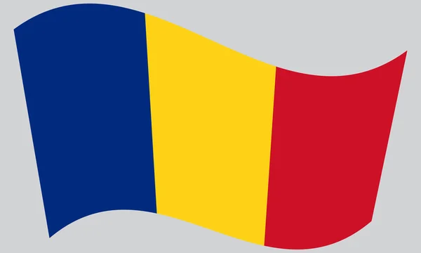 Flagge Rumäniens geschwenkt — Stockvektor