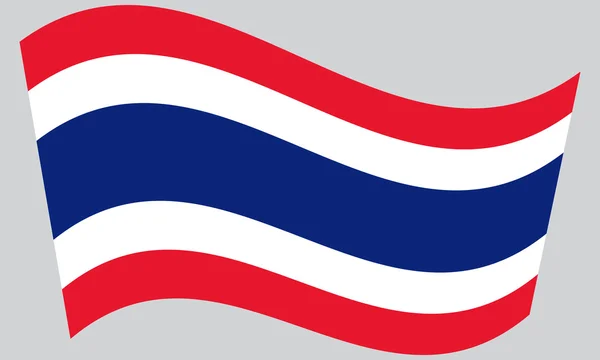 Drapeau de la Thaïlande agitant — Image vectorielle