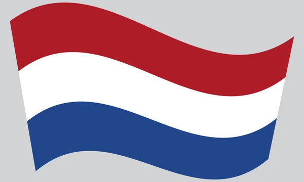 Vlajka Nizozemska mává — Stockový vektor