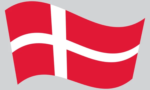 Bandiera della Danimarca Sventola — Vettoriale Stock