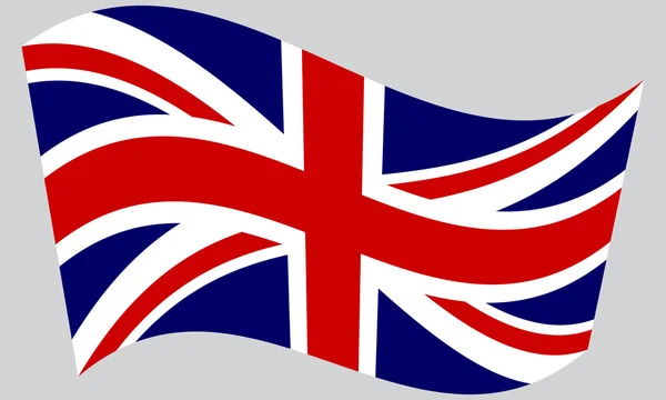 Flag of the United Kingdom waving — Stock Vector