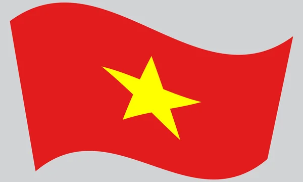 Drapeau du Vietnam agitant — Image vectorielle