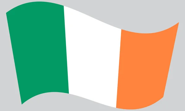 Flag of Ireland waving — Stock Vector