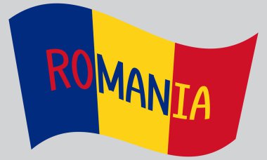 Romen bayrak sallayarak kelime ile Romanya
