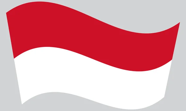 Vlajka Indonésie mává — Stockový vektor