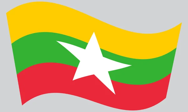 Flaga Macha Myanmar — Wektor stockowy