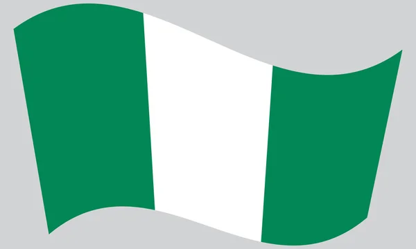 Bandiera della Nigeria Sventola — Vettoriale Stock