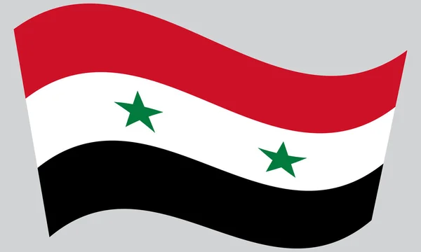 Bandera de Siria ondeando — Vector de stock