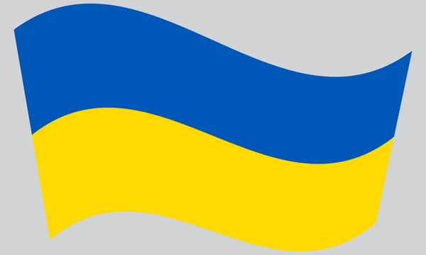 Bandeira da Ucrânia acenando — Vetor de Stock