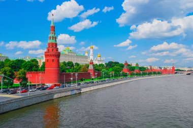 Moskova Kremlin ve Rusya'da Moskova Nehri