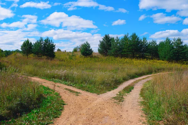 Paysage rural avec carrefour — Photo