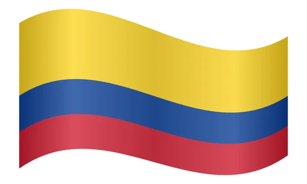 Flagge Kolumbiens geschwenkt — Stockvektor