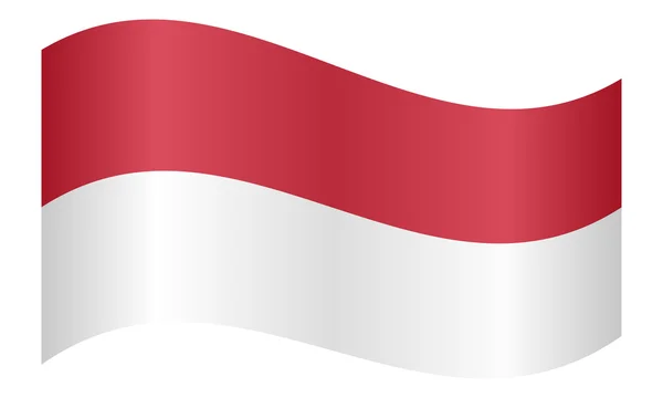 Bendera Indonesia melambai - Stok Vektor