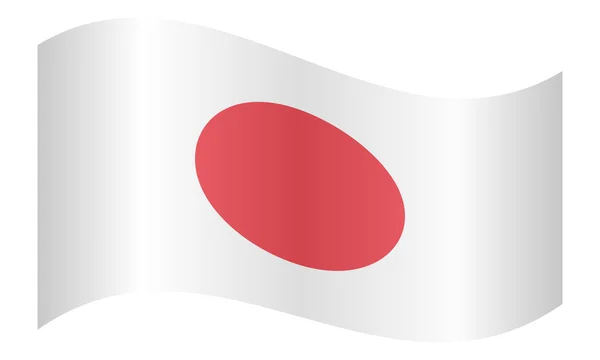 Flagge Japans schwenkend — Stockvektor