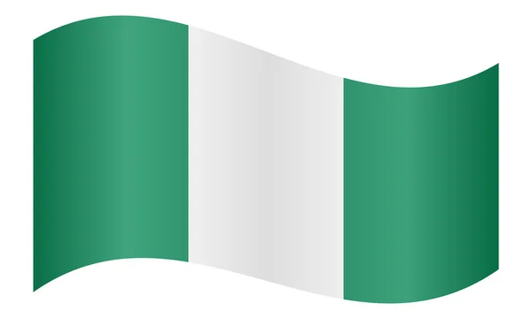 Bandiera della Nigeria Sventola — Vettoriale Stock