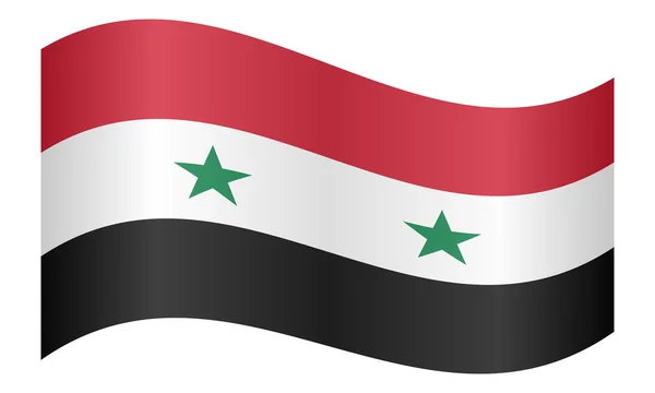 Bendera melambaikan Suriah - Stok Vektor