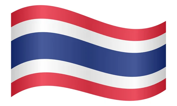 Drapeau de la Thaïlande agitant — Image vectorielle